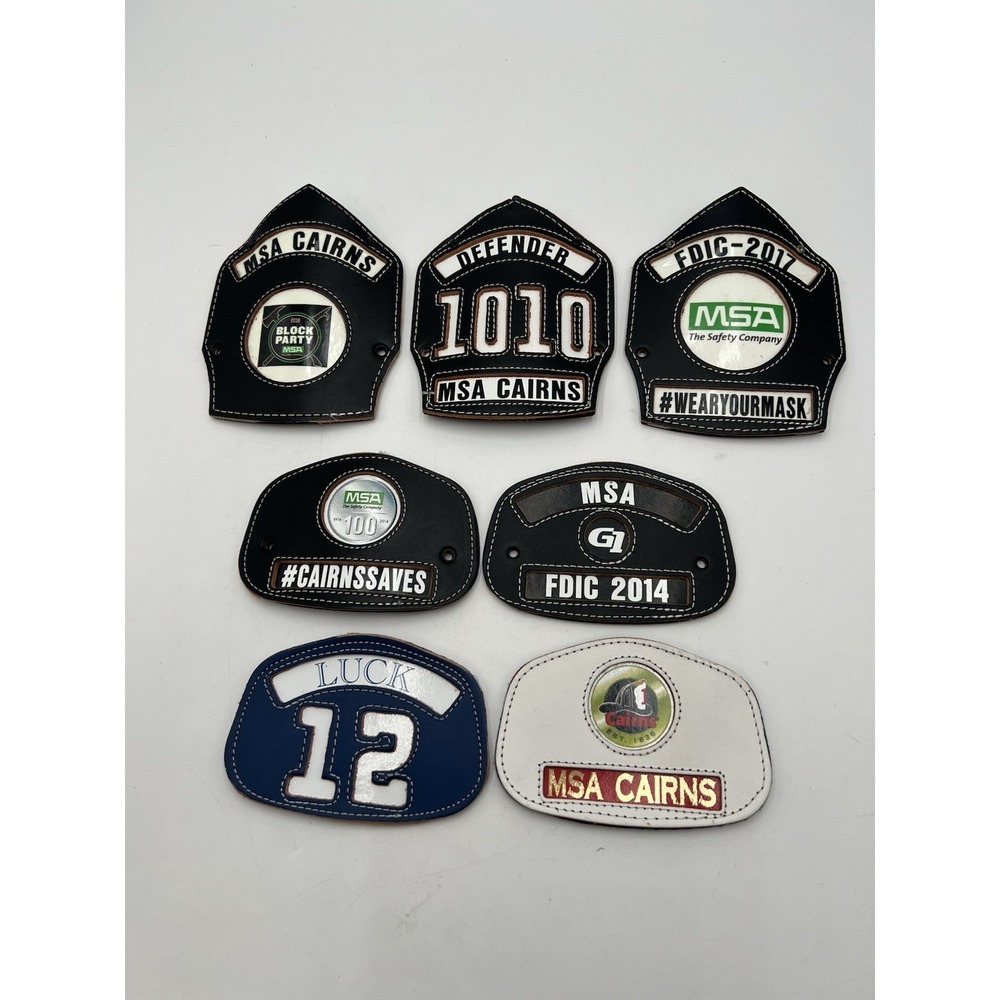 Lot of 7 MSA Cairns Fire Helmet Front Shields FDIC 2014 2017 Defender G1